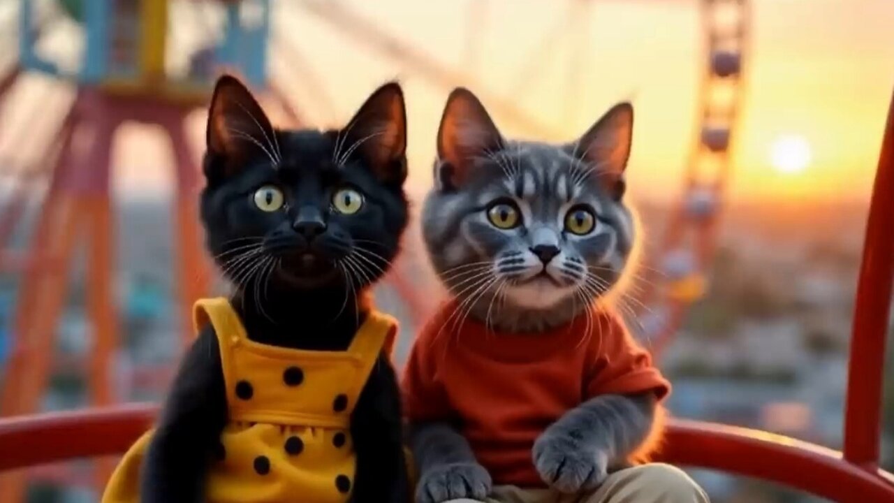 🎡🐱Cats at the Amusement Park Funny Cats Doing Human Things😸✨