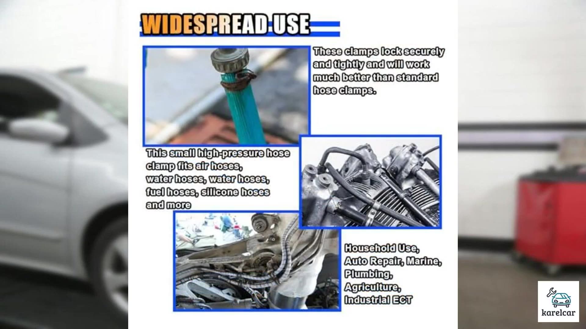 30Pcs 1/4 5/16 3/8 Fuel Injection Gas Line Hose Clamps