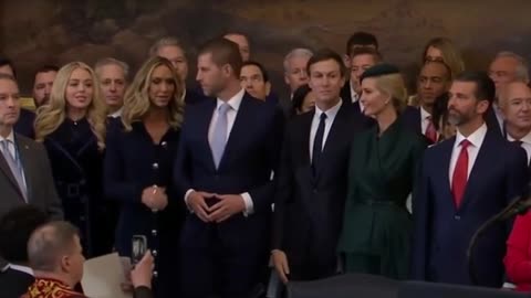 Moment Eric Trump makes suspicious hand shape at inauguration