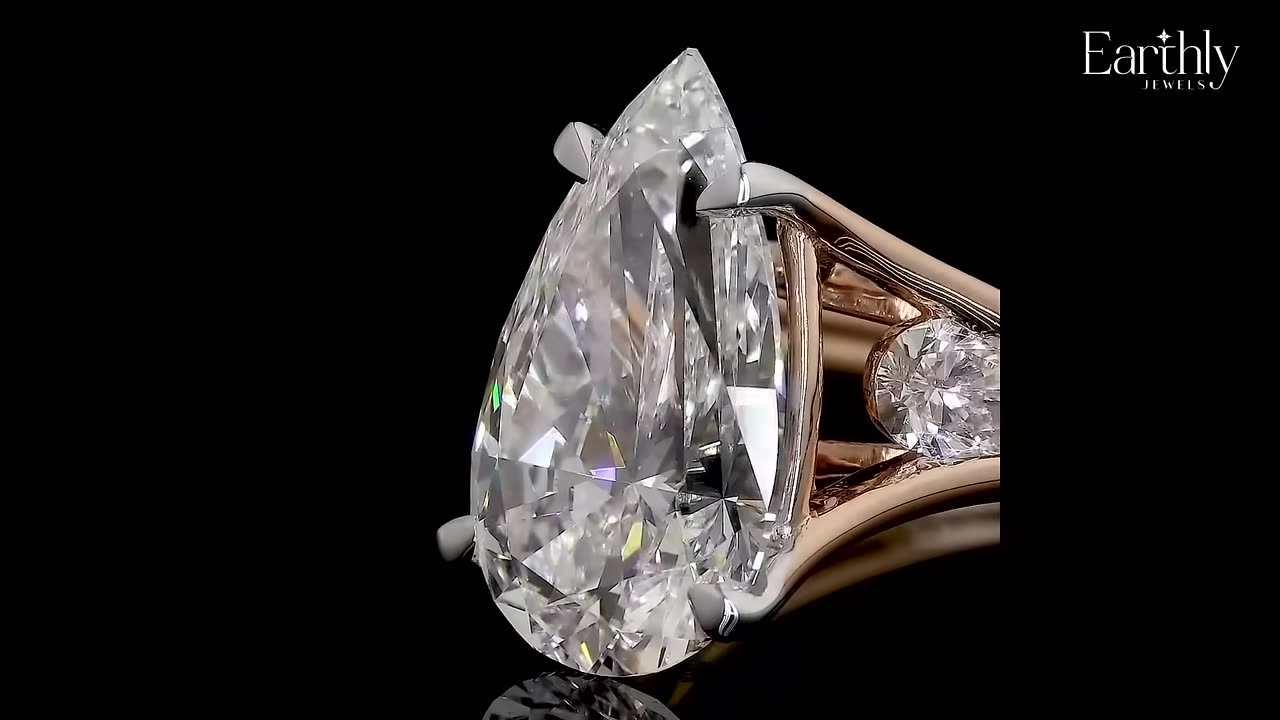 The Triology of Pear Ring | Earthly Lab Grown Diamond Jewellery | INDIA