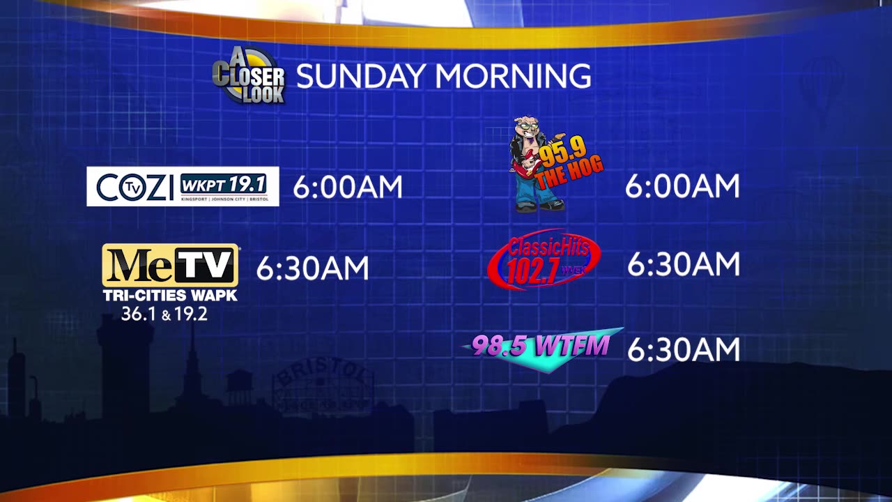 You can watch and listen to "A Closer Look" every Sunday morning on these stations!