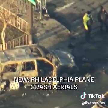 Aerial footage of Philadelphia plane crash reveals extensive damage and crater on the STREET