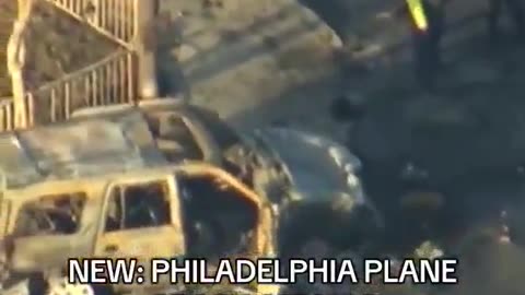 Aerial footage of Philadelphia plane crash reveals extensive damage and crater on the STREET