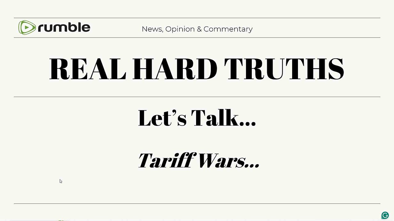 Let's Talk - The Tariff Wars - 3/7/25