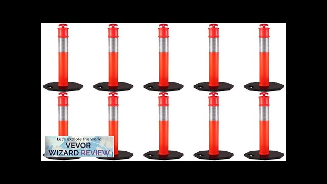 VEVOR 10Pack Traffic Delineator Posts 44 Inch Height PE Channelizer Cones Post Review