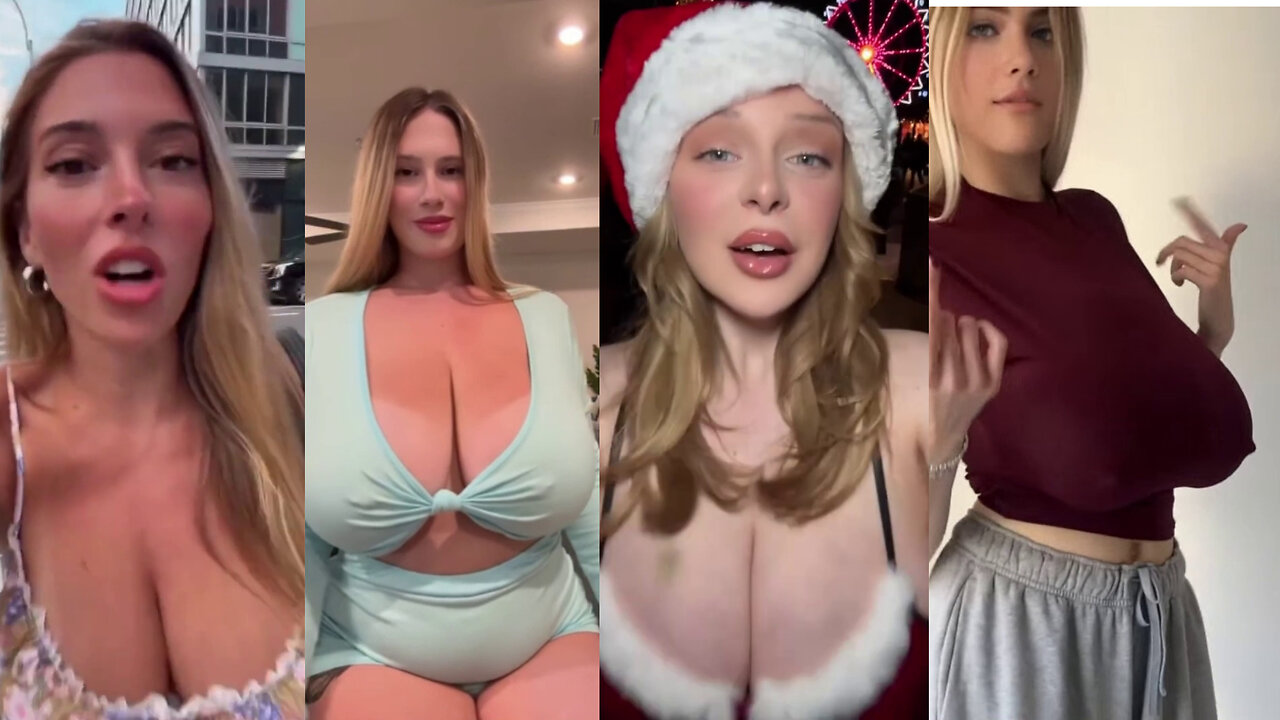 Huge Boobs / No Bra / Hard Nipples 09 - Big bank tiktok challenge ❤️‍ClipchampGirls 2025