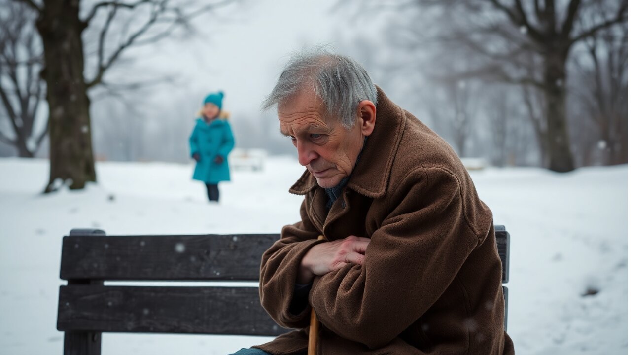 The son kicked the mother out. The old lady was freezing on a bench. When suddenly HE appeared!