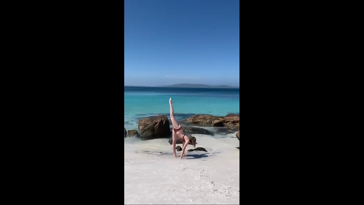 yoga flow at the beach