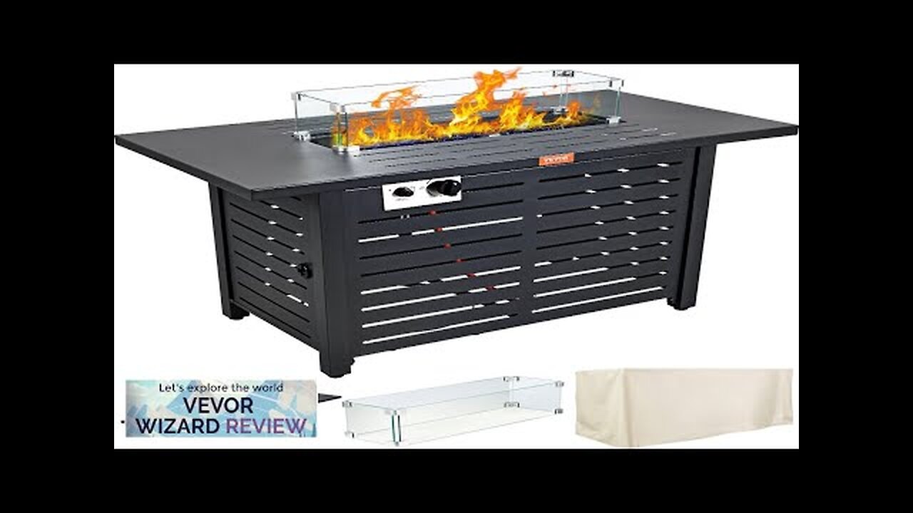 VEVOR Gas Fire Pit Table 43 In 50000 BTU Propane Outdoor Wicker Review