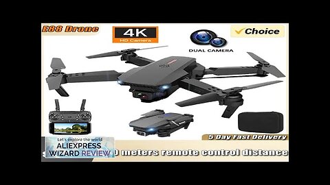 Professional Drone E88 4K Wide-Angle HD 1080P Camera WiFi FPV Height Hold Review