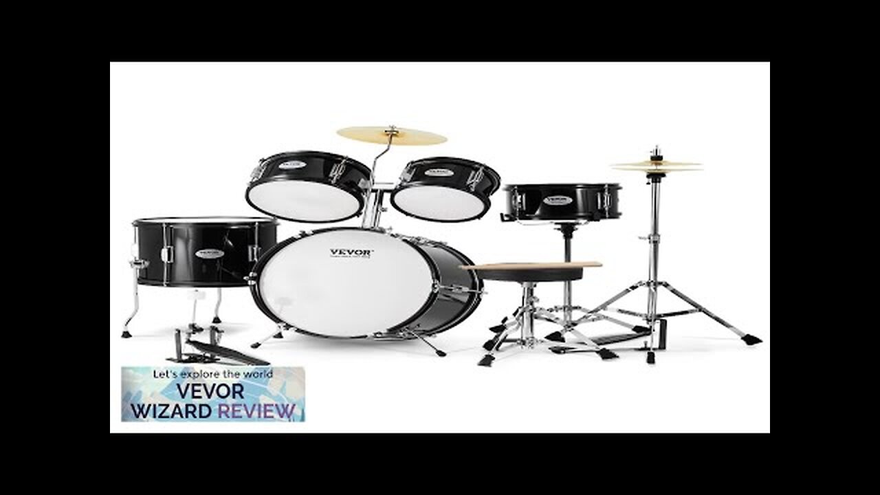 VEVOR Kids Drum Set 5-Piece 16 in Beginner Full Drum Set Review