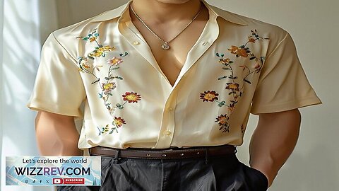 INCERUN Mens Floral Print Lapel Collar Short Sleeve Shirt Casual Daily Button Review