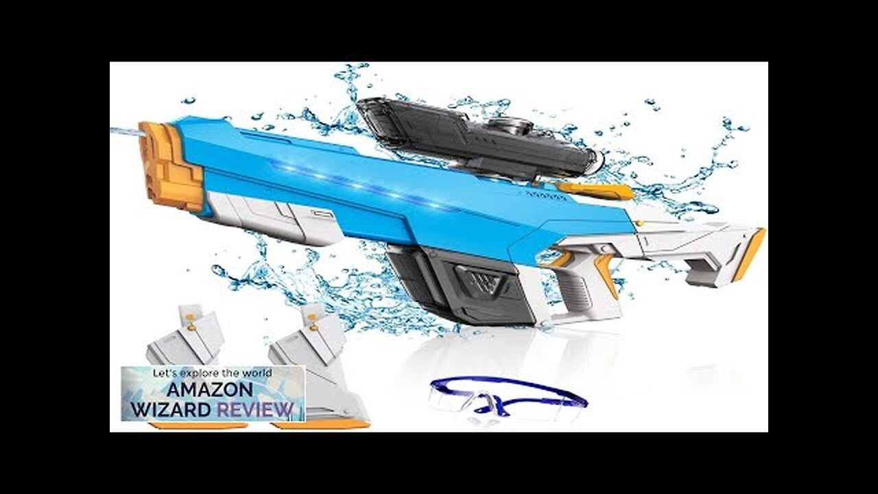 Electric Water Gun for Adults KidsAuto Suction Water Guns with LightsLong-RangeLarge Review