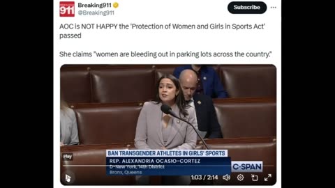 House Passes Bill To Keep Trans Men Out Of Womans Sports & And AOC Flips Out!