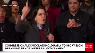 Unhinged Lesbian Tells Dems "Get in Touch w/ Your Scrappy Little Dyke" at Anti-Musk Rally