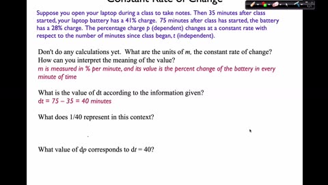 MAT 270 Wed Jan 22: Constant Rate & Modeling