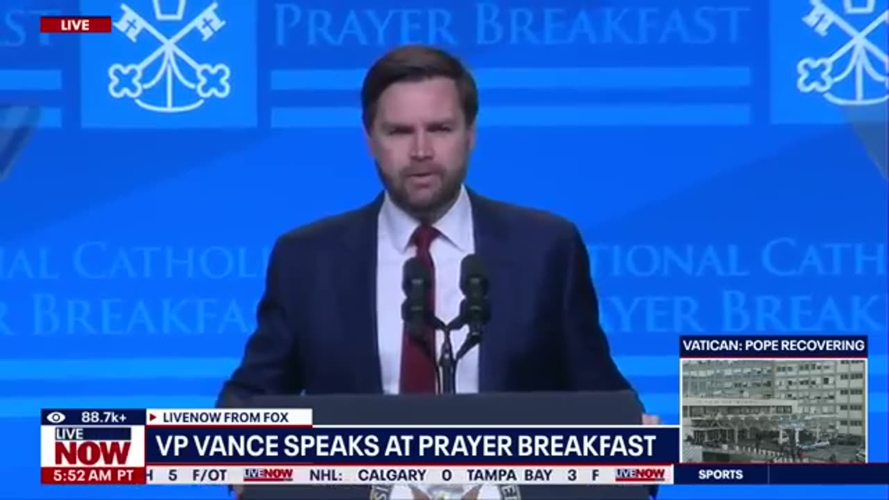 FULL: JD Vance speaks at National Catholic Prayer Breakfast, live news, news