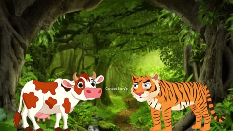 The Wise Cow and the Hungry Tiger