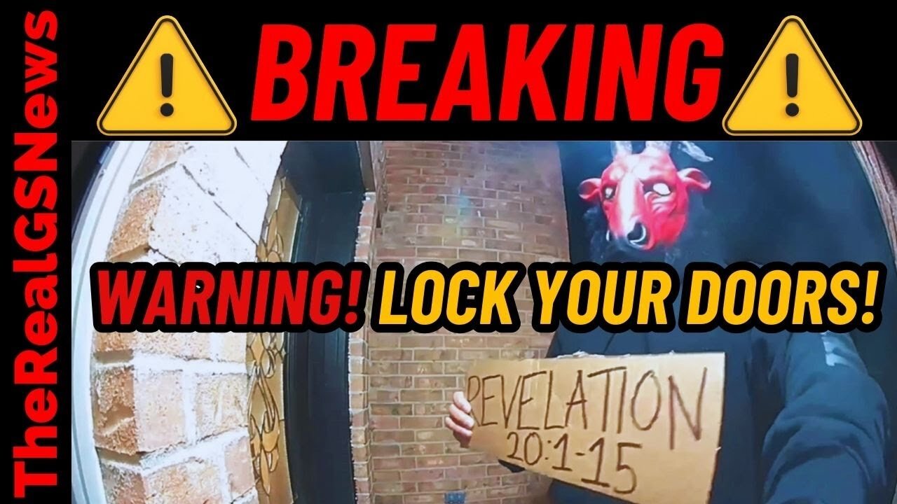 ⚠️ EMERGENCY ALERT!! "Stay AWAY" Man Wearing A DEMONIC MASK And Holding A Sign "Revelation 20-1-15"