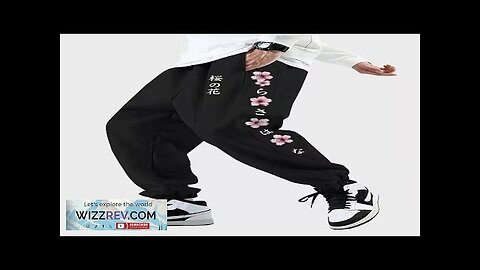 ChArmkpR Mens Sports Pants Japanese Cherry Blossoms Side Print Street Drawstring Sweatpants Review