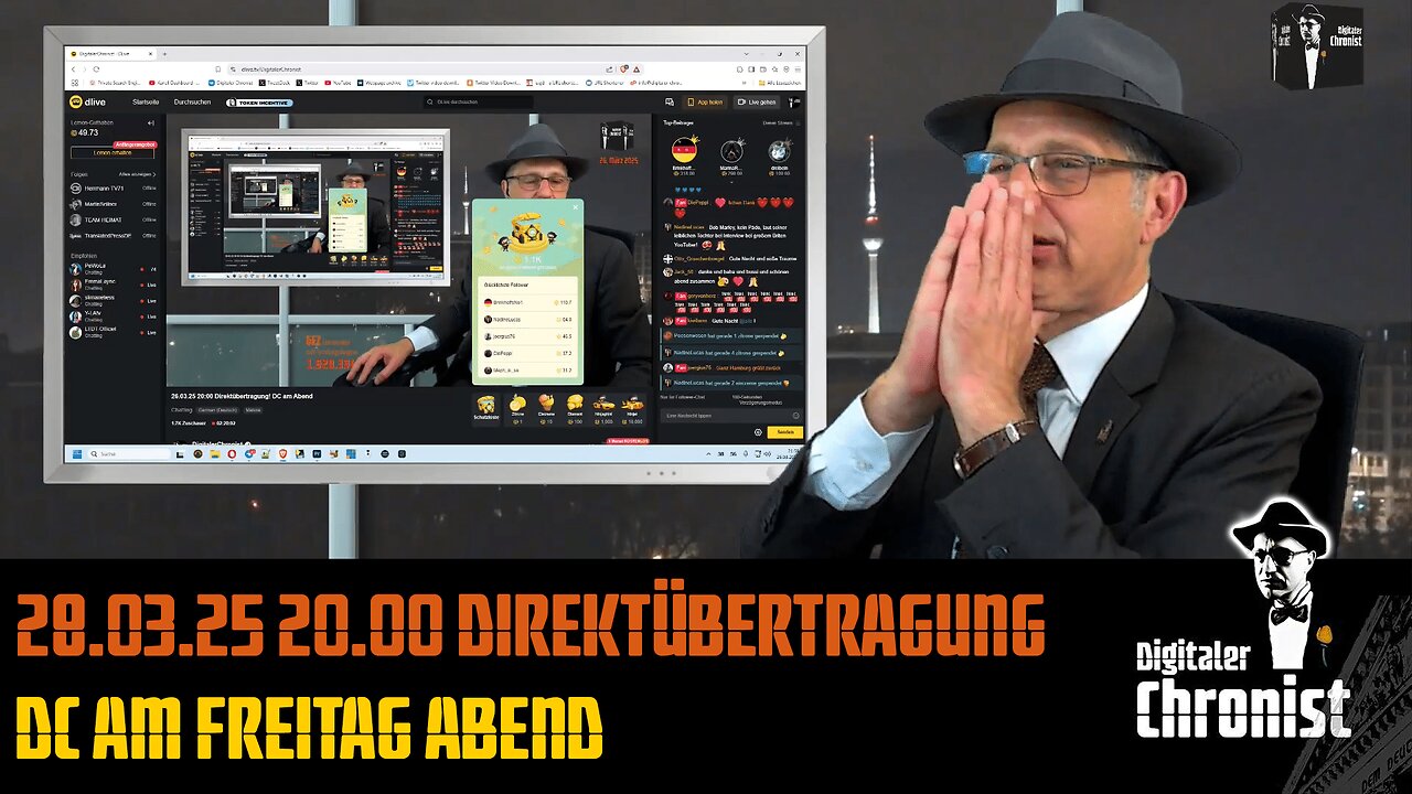 Aufzeichnung vom 28.03.25 Direktübertragung! DC am Freitag Abend