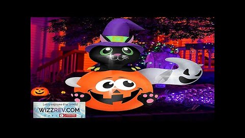 5 FT Halloween Decorations Inflatable Pumpkin and Witch's Cat Yard Decoration Built-in Review