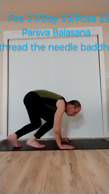 Parsva Balasana Baddha / Thread needle bind