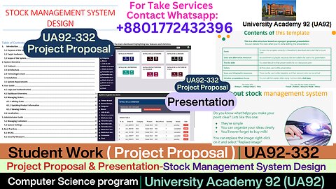 Student Work(Project Proposal)UA92-332 Optimizing Inventory with System Design|University Academy 92