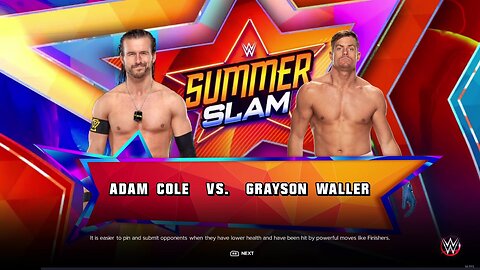 WWE 2k23 Adam Cole vs Grayson Waller