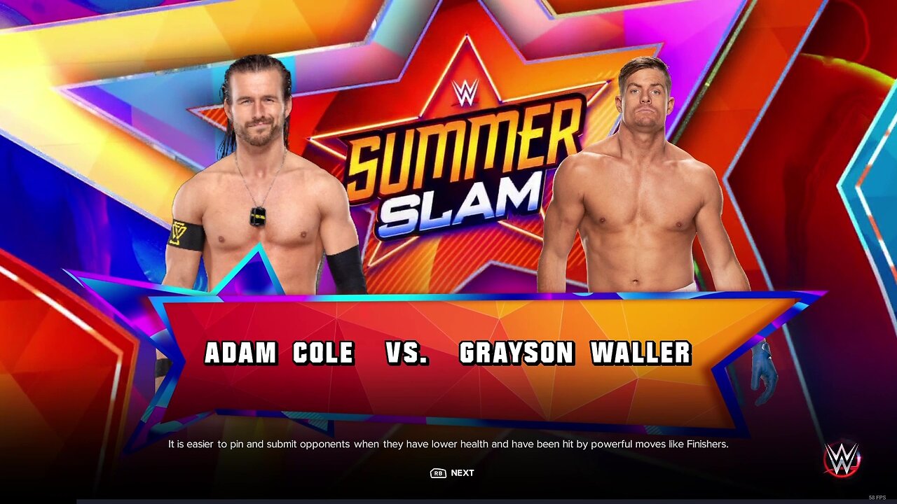WWE 2k23 Adam Cole vs Grayson Waller