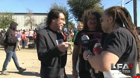 DEMOCRAT GETS SCHOOLED AT PROTEST