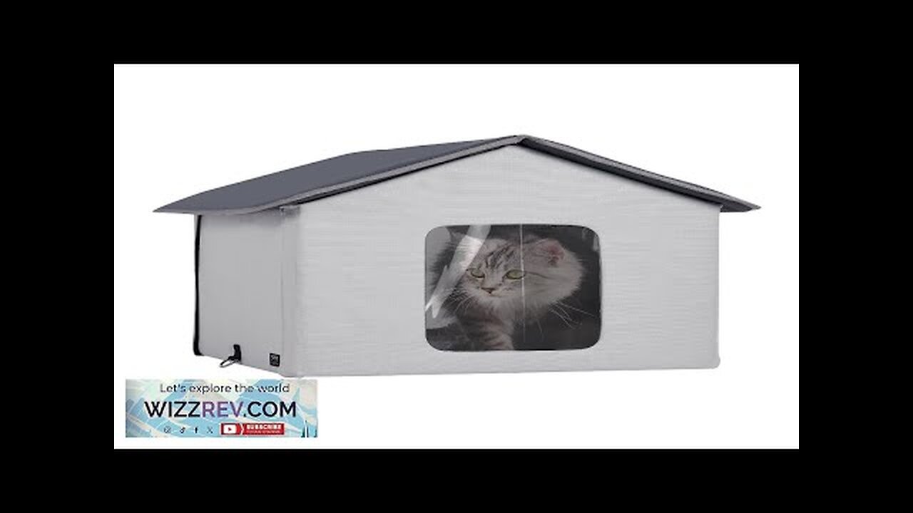 VEVOR Heated Cat House Foldable Kitty Shelter with Heated Pad Gray Middle Review