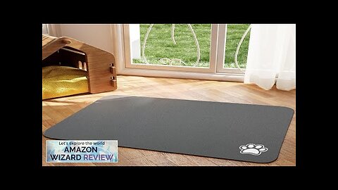 Pet Feeding Mat Dark Grey 12"x 19" Absorbent Dog Mat Review