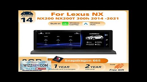 Android 14 8G 128G For Lexus NX NX200 NX200T 300h 2014-2021 Car Review