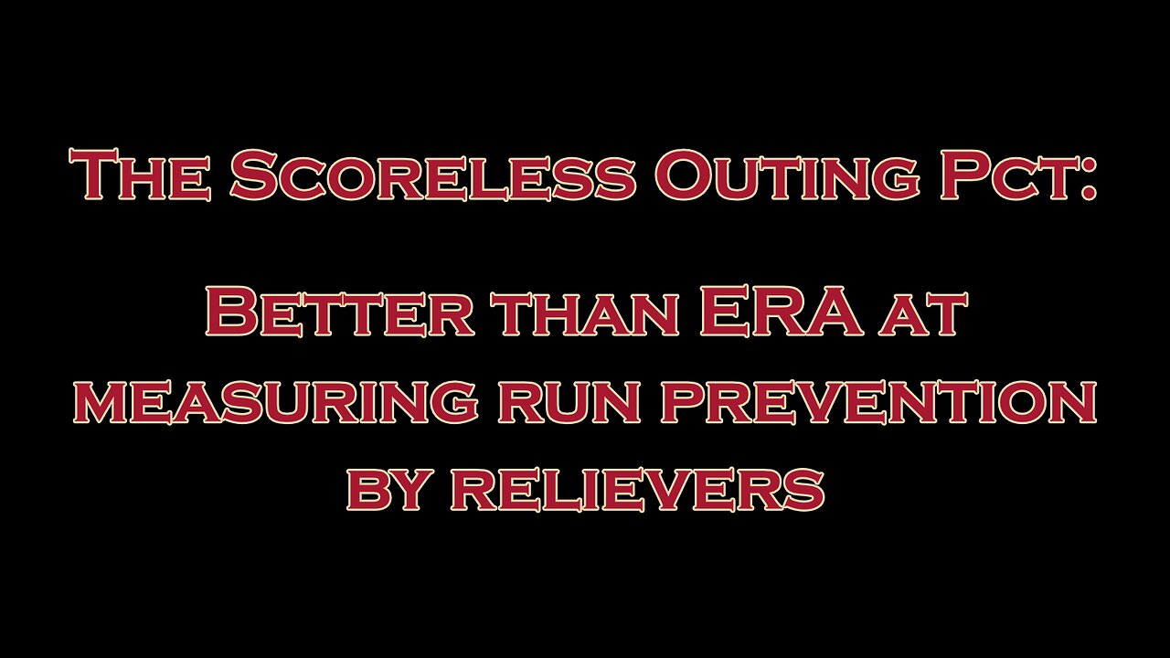 Reliever Roundup and Bullpen Bonanza, Episode 0101 — The Scoreless Outing Pct (ScOtg%)