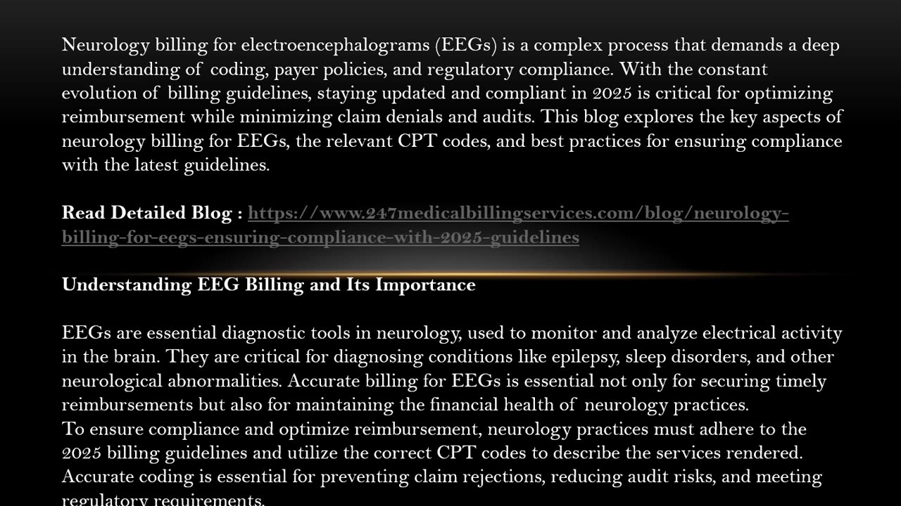 Neurology Billing for EEGs: Ensuring Compliance with 2025 Guidelines
