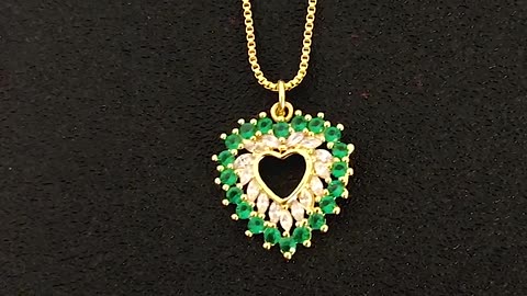 Romantic Heart Shape Sparkling Zircon Pendant Necklace 3 Colors