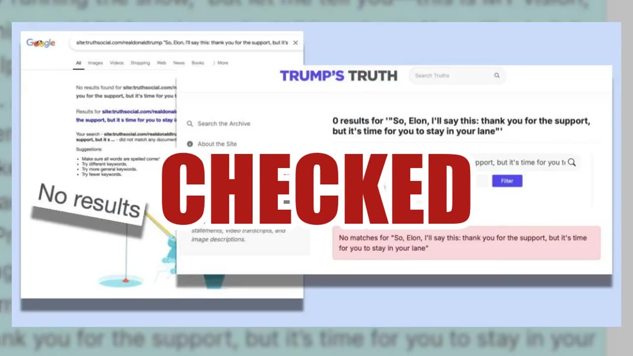 Fact Check: FAKE Truth Social Post Shows Donald Trump Telling Elon Musk To 'Stay In Your Lane'