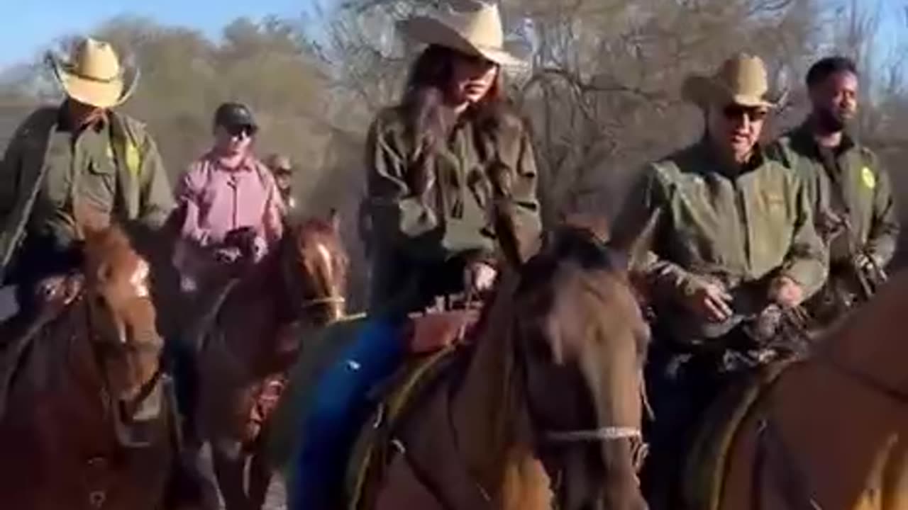 Homeland Secretary Kristi Noem rode alongside Border Patrol agents at the U.S. southern border.