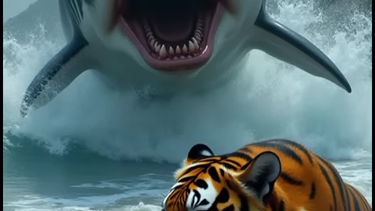 Shark vs Tiger vs Lion – Ultimate Predator Showdown