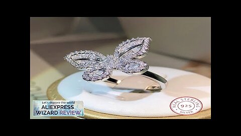 925 Sterling Silver Exquisite Big Butterfly White Zircon Ring Full Of Diamonds Review