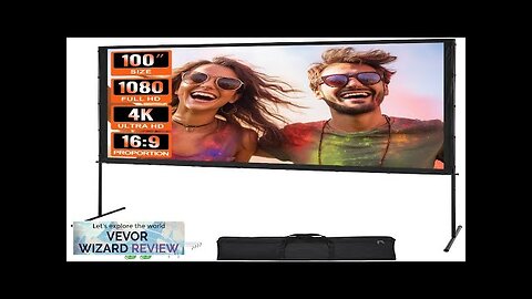 VEVOR Projector Screen with Stand 100 inch 16:9 4K 1080 HD Outdoor Review