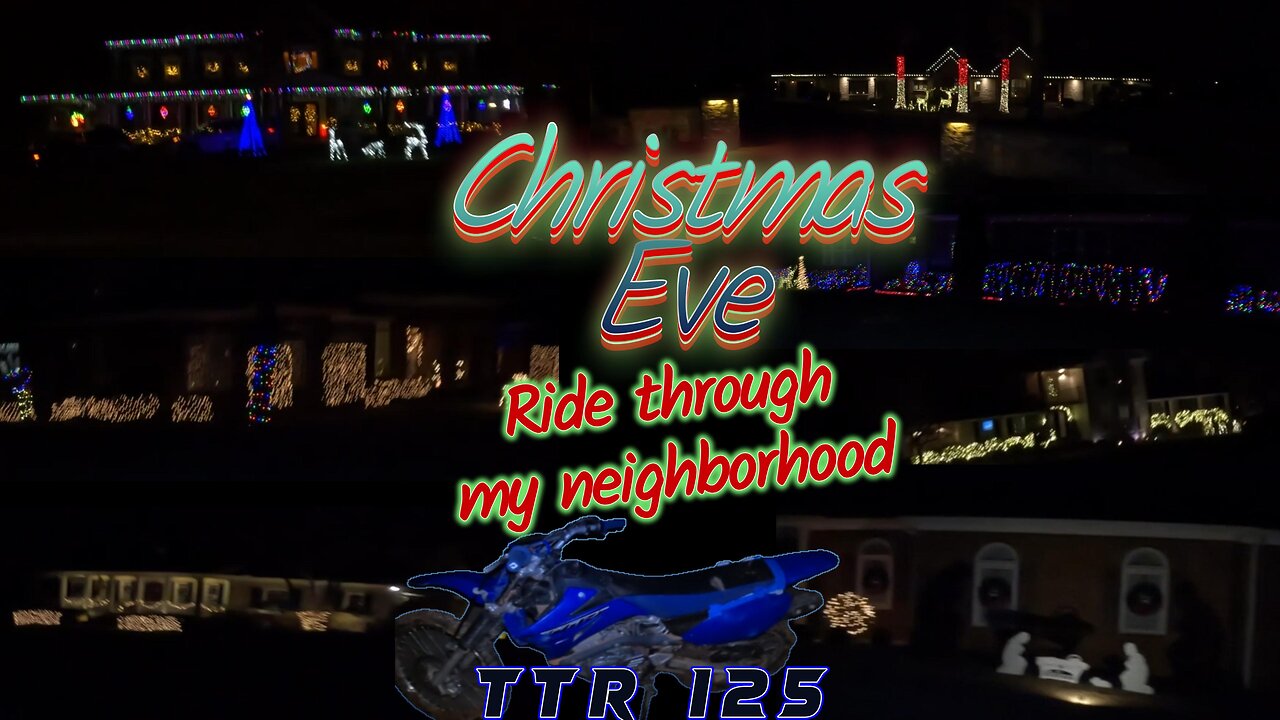 Christmas Eve night ride in my neighborhood, cool decorations - TTR 125