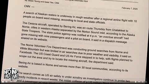 Crews Searching Open Waters in Alaska