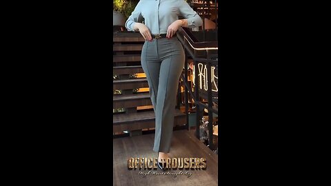 CHICME High Waist Straight Leg Businesswoman Office Trousers