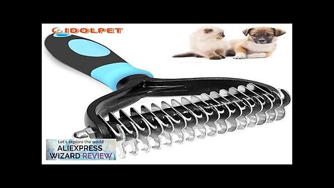 Professional Pet Deshedding Brush 2 Sided Dematting Dog Comb Cat Brush Rake Review