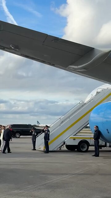 NOW: Donald, Melania, and Barron Trump board Air Force One for first time in 4 years.