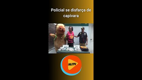 Policial se disfarça de capivara