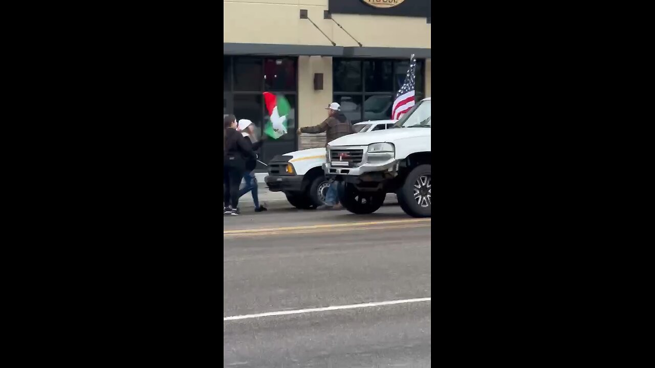 Watch as they harass a man flying an American flag on his truck in Idaho Falls, Idaho