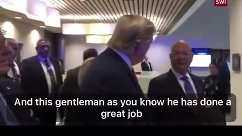 Trump says to klaus schwab, "you're a gentleman... Doing a great job..."